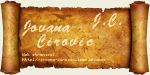 Jovana Ćirović vizit kartica
